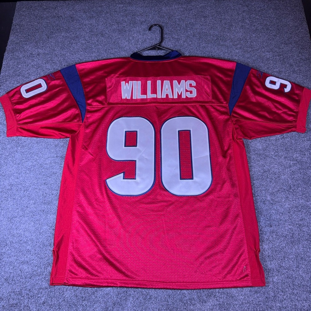 Vintage Reebok Authentic Houston Texans Mario Williams 90 Jersey Red Mens 52 XL